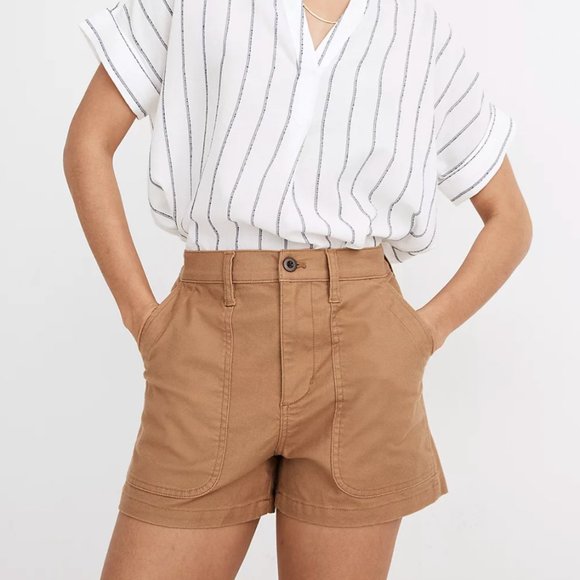 Madewell Perfect Vintage Military Short in Khaki - Picture 2 of 7